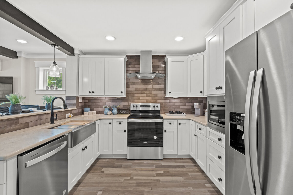 Kitchen of manufactured home in Washington, DC for Innovative Housing Conference 2023.