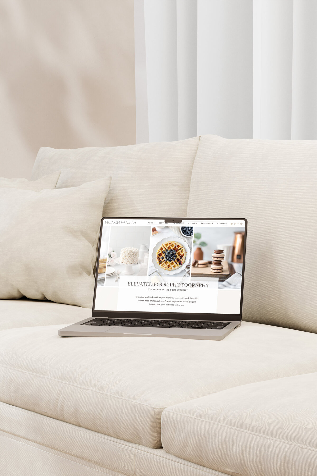 French Vanilla laptop mockup