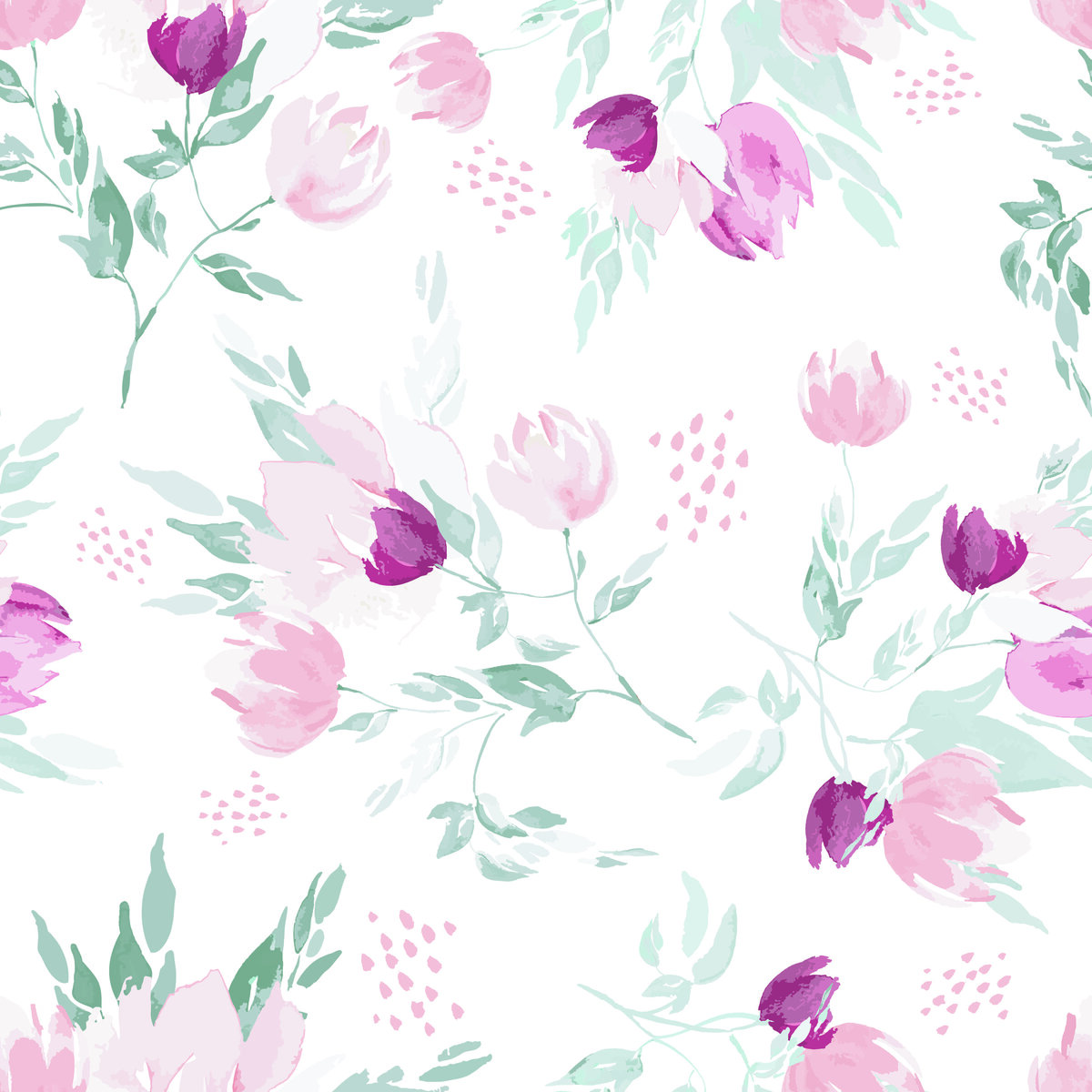 Garden Blooms (white) by Deer Fiorella Design - Dusty Moon Fabric-01