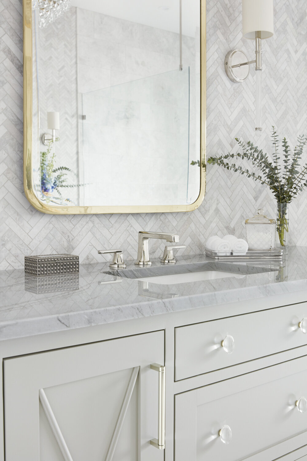 Panageries Residential Interior Design | Glam Charleston Single Vanity Countertop