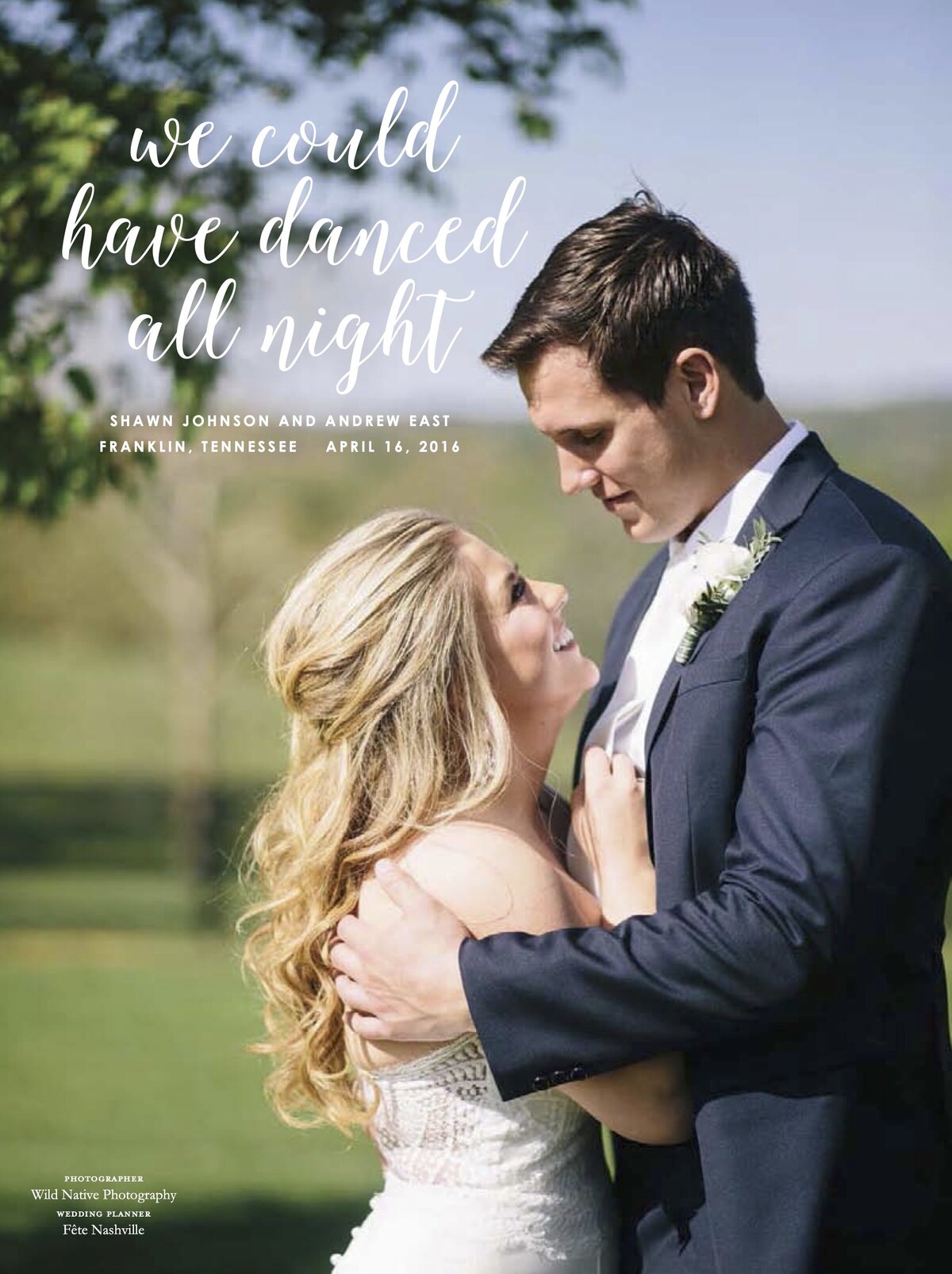 Southern Bride Shawn Johnson Andrew East Wedding p1