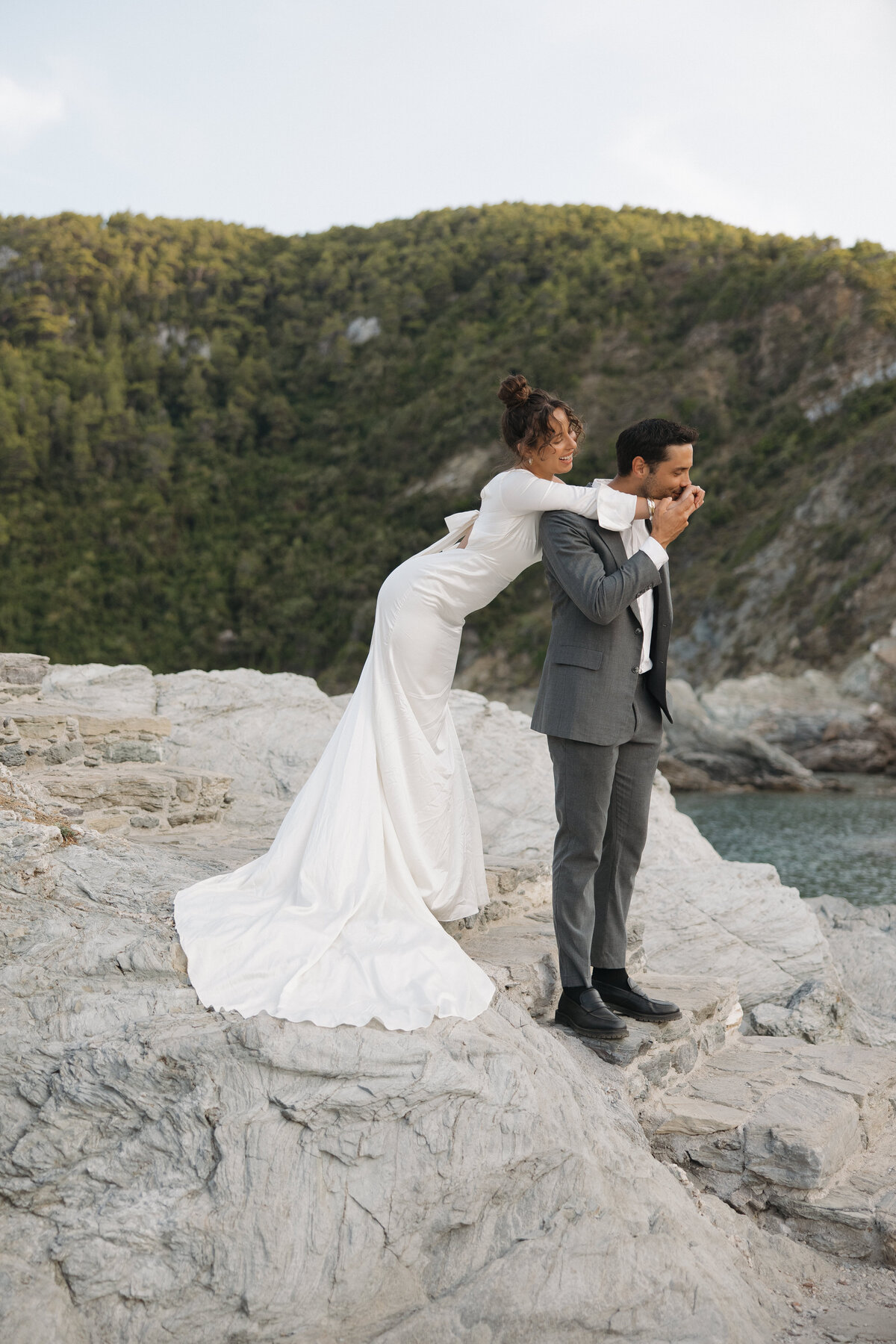 Greece wedding photographer, travel destination wedding photographer, Greece Wedding at the Mama Mia Church, Skopelos Greece Wedding, Mykonos Wedding, Santorini Wedding, Greece Elopement Photographer, Greece Photographer, Greece elopement tips, Travel to Greece tips, how to get married in Greece as an American, Greece wedding inspiration, Greece elopement, Santorini elopement, Mama Mia photos, Mama Mia island, where was mama Mia filmed, where is the Mama Mia Church, The church of Agios Ioannis Kastri in Skopelos, Agios Ioannis Church, Skopelos Island Greece, How to get to Skopelos Island, Ferry rides in Greece, destination Greece wedding photographer, Sophia photo co, grace loves lace dress, grace loves lace Australia, grace loves lace, Greece wedding dress inspiration