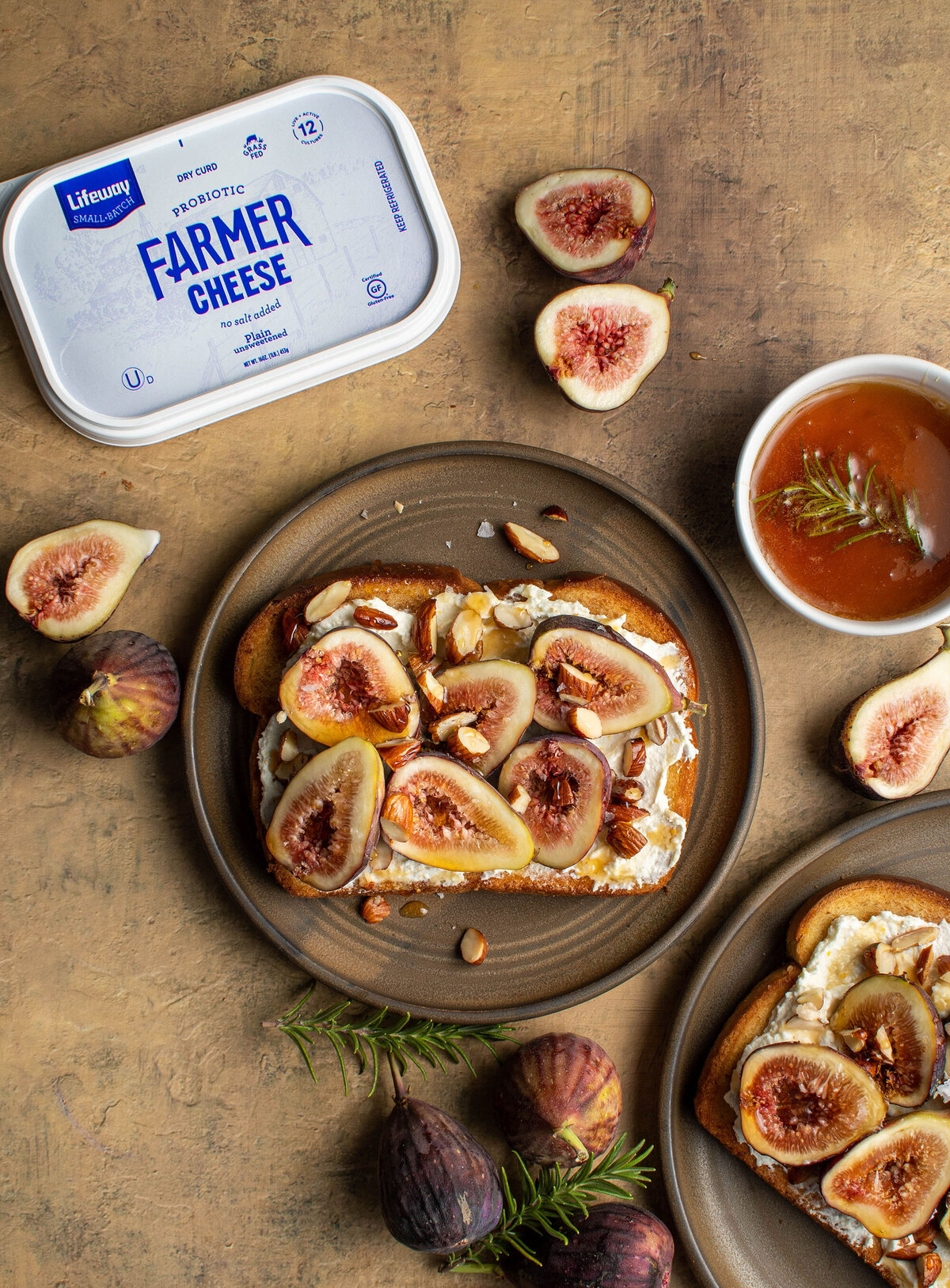 fig and farmers cheese toast for lifeway kefir