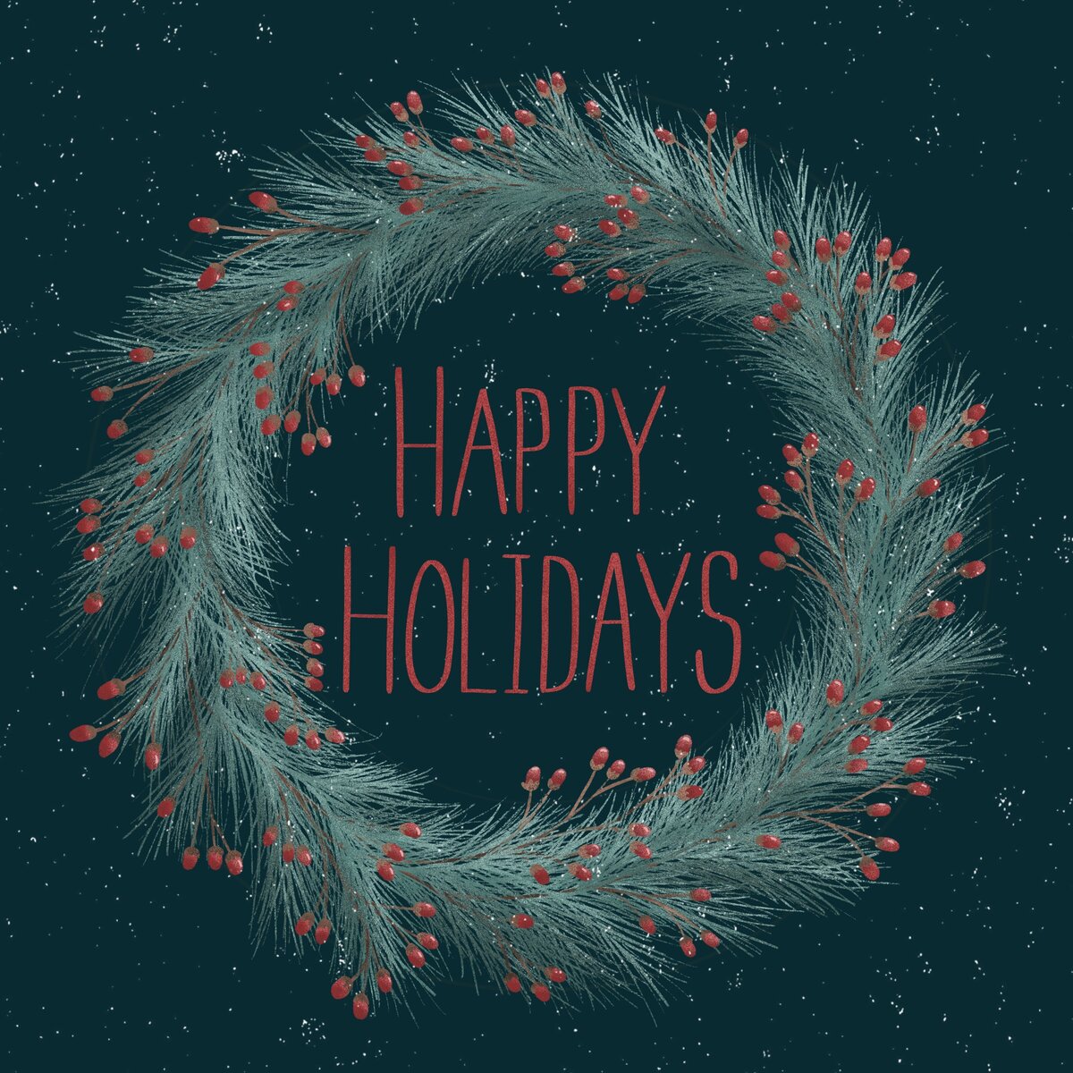 Happy Holidays Wreath