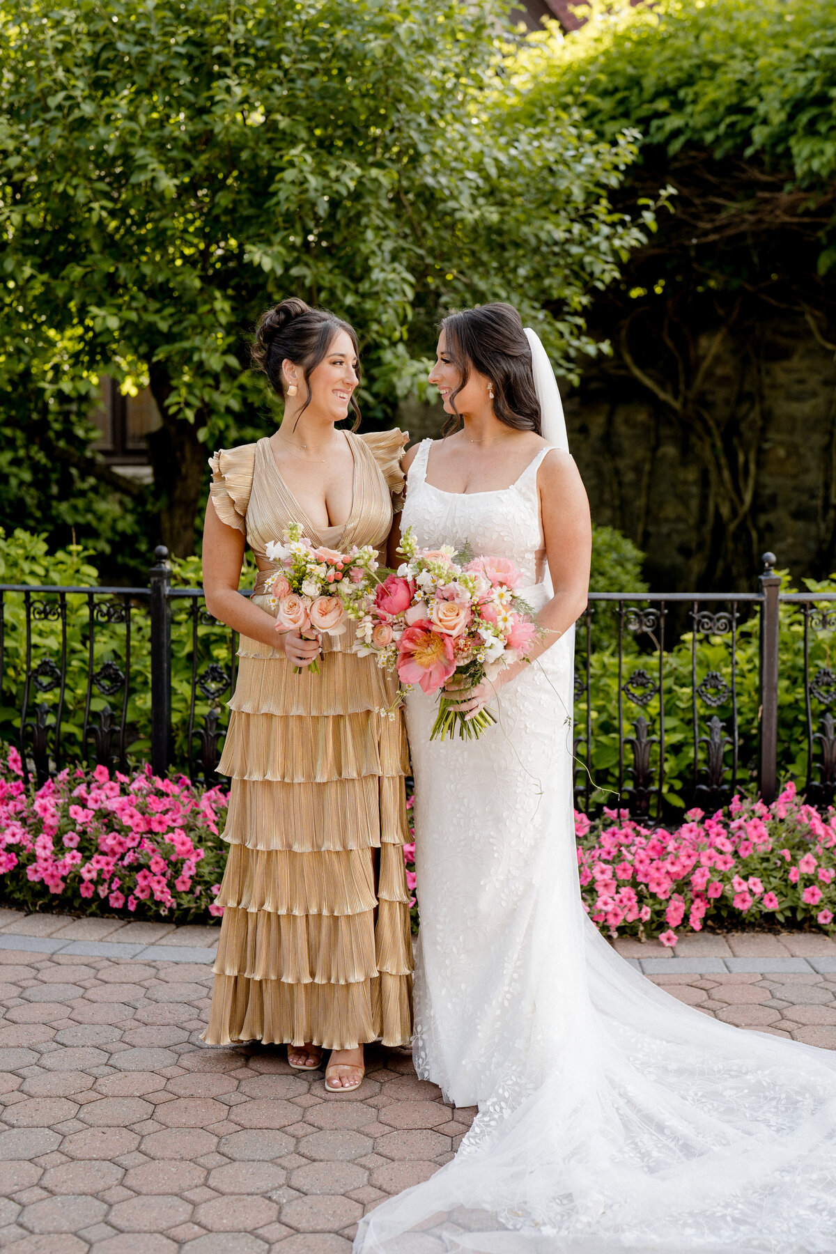 maid-of-honor-and-bride-saint-clements-castle-wedding