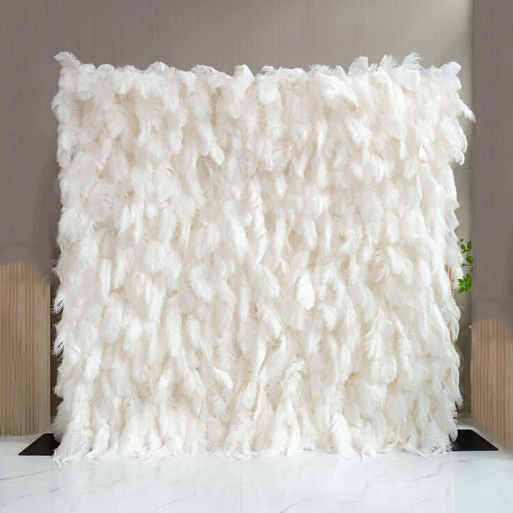 white feathers premium backdrop for hire