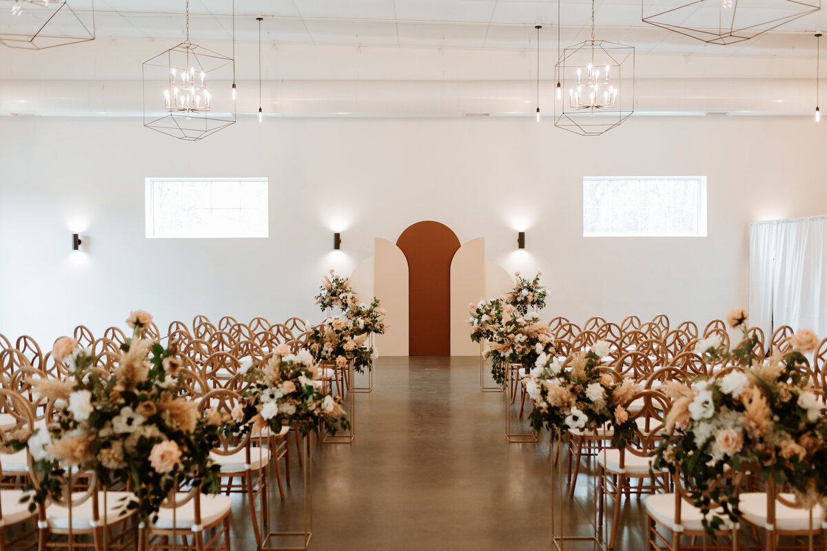 auburn ceremony arch in The Great Room