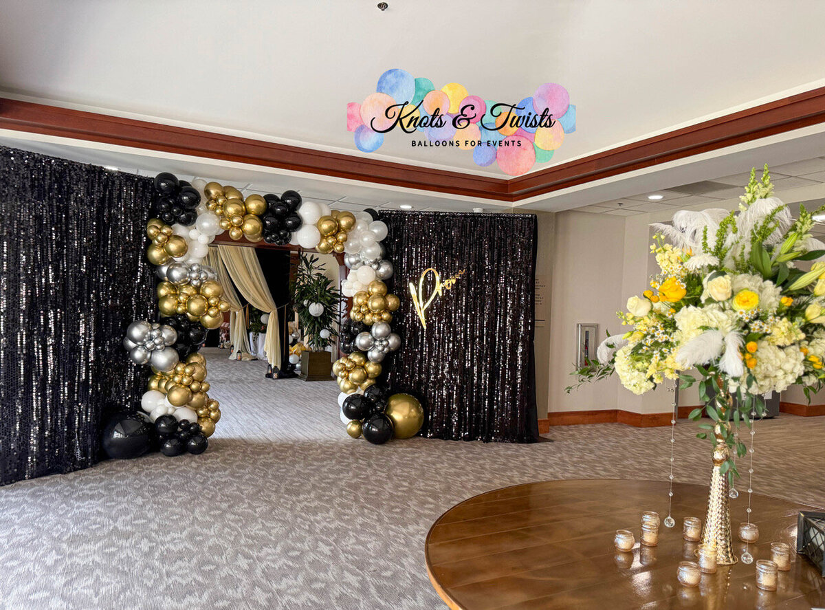 Black payette sequin curtain