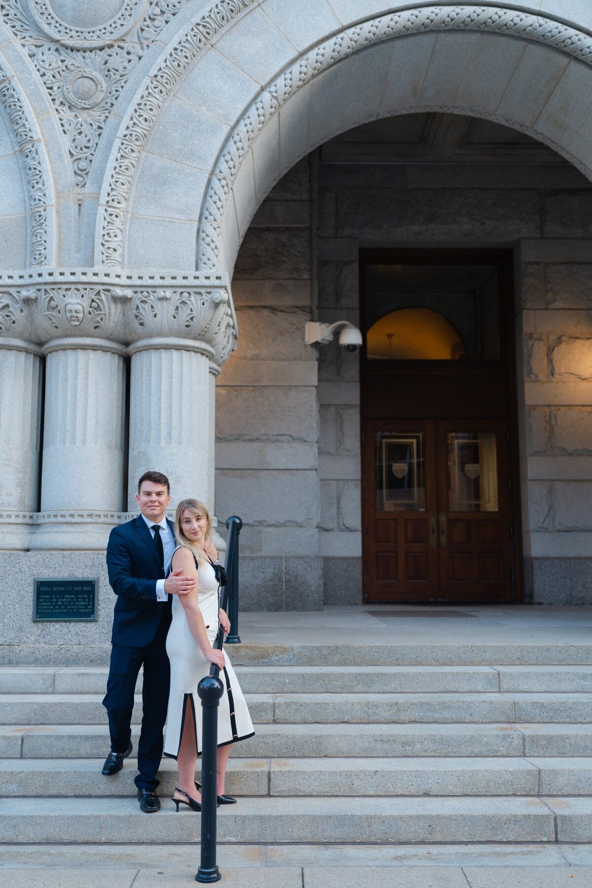 Downtown District Milwaukee Elegant Engagement Session-6