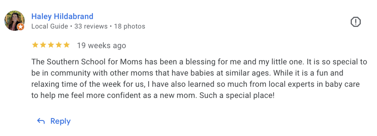 Google testimonial