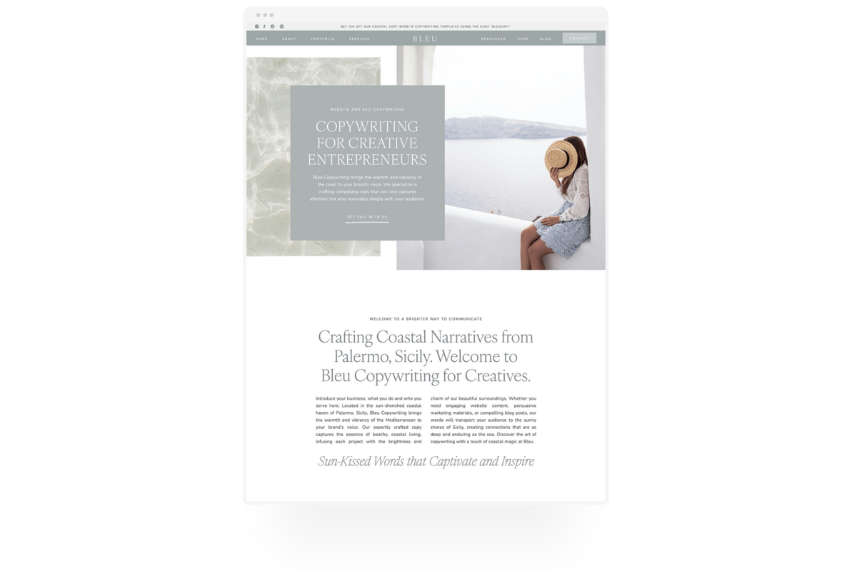 Showit website template.