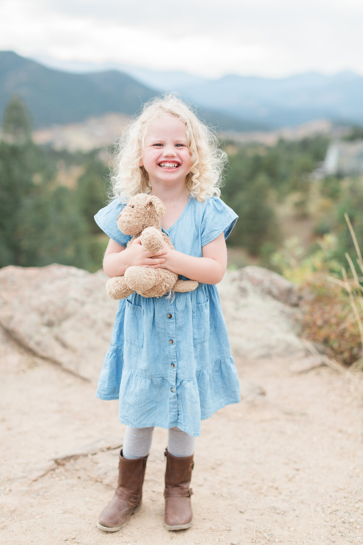 Little girl at Mount Falcon Park during a family session 