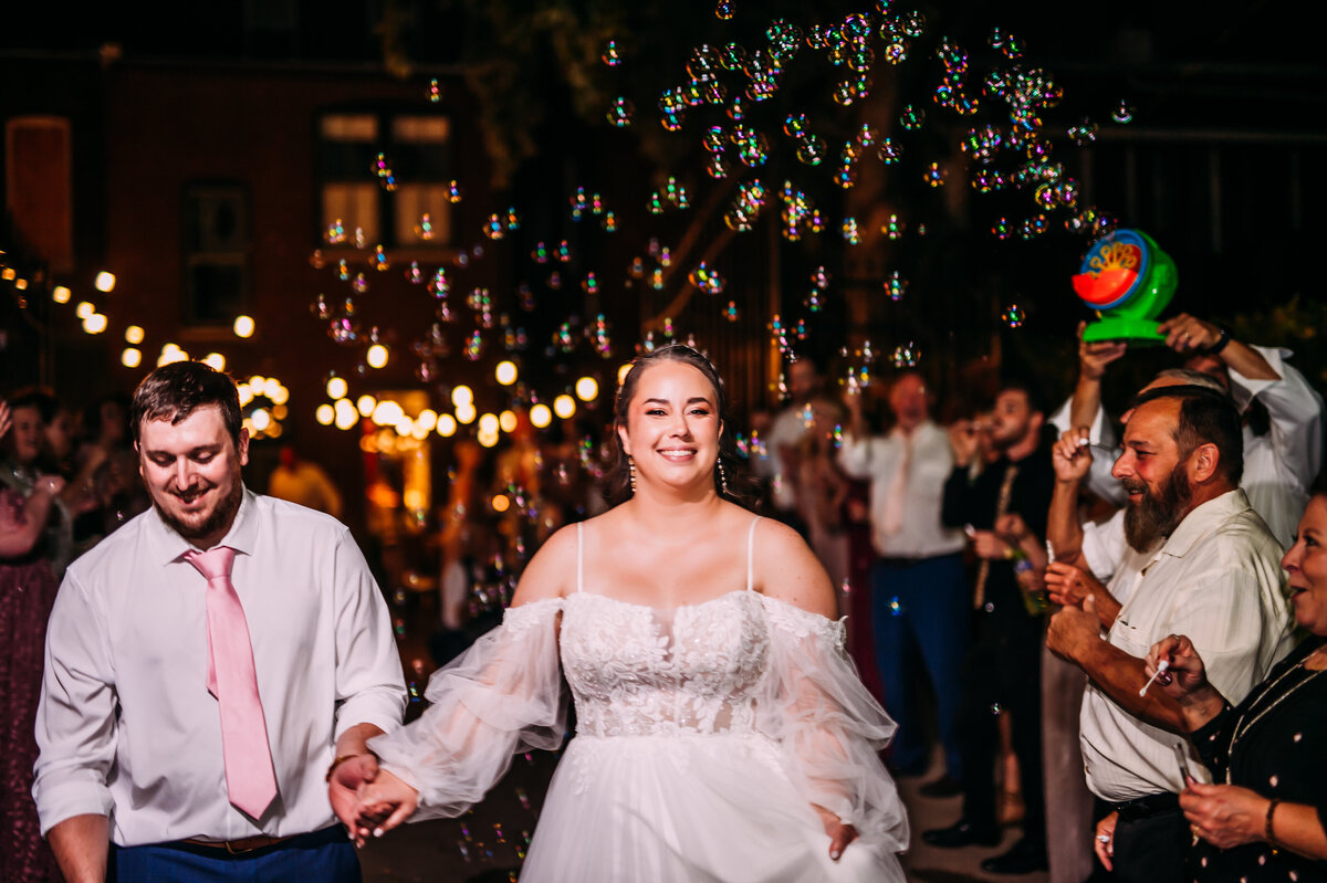 Bride-Smiling-at-bubble-exit