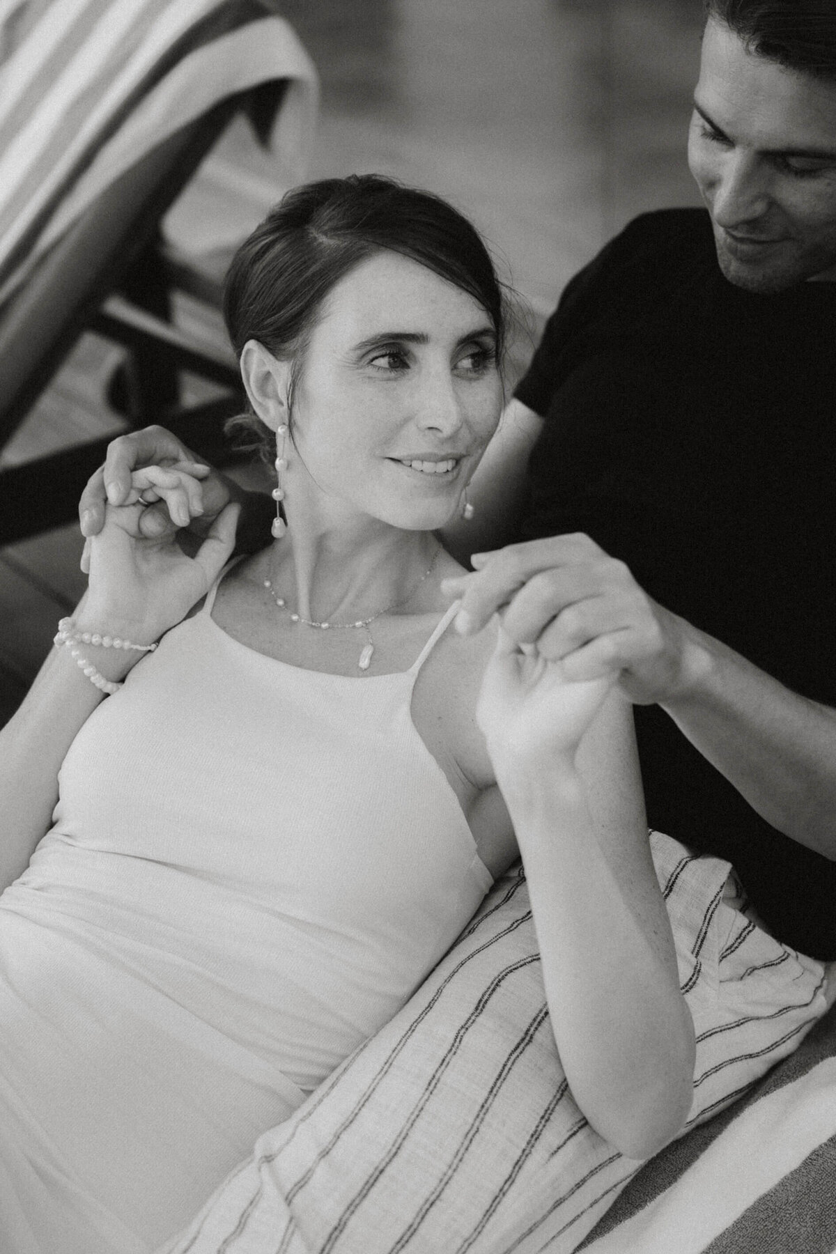 Candid engagement portrait by Vienna Photographer in relaxed pre-wedding moment