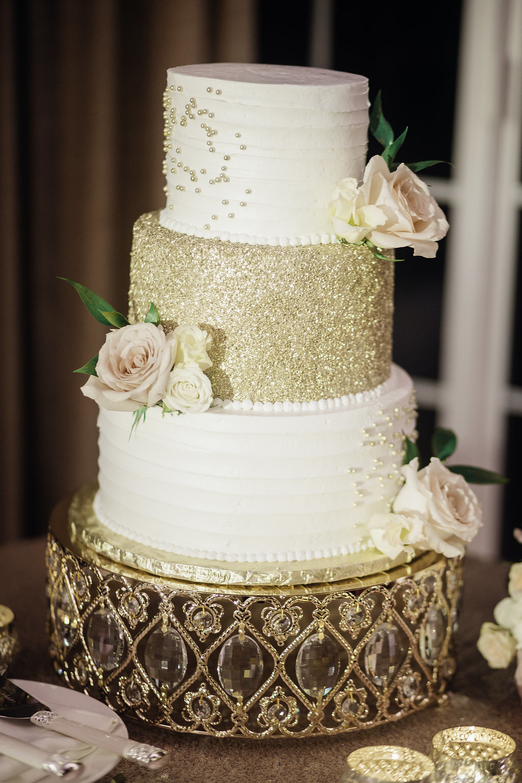 Wedding Photograph Of Three-Layered Cake Los Angeles