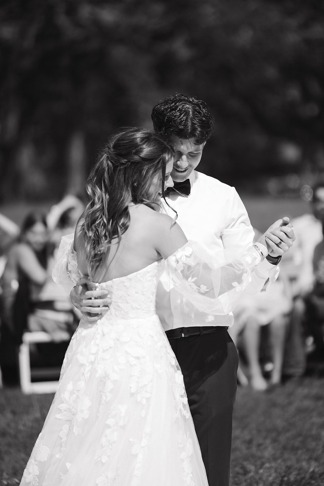 First dance in black and white