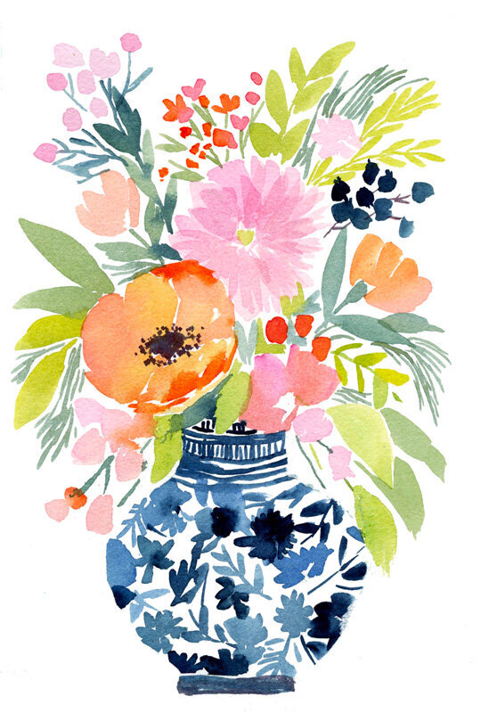 bouquet-vase-aquarelle-summer-booster