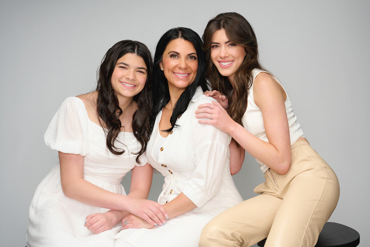 Happy Family Portrait with Smiling Mother and Daughters in Edina Minnesota-08