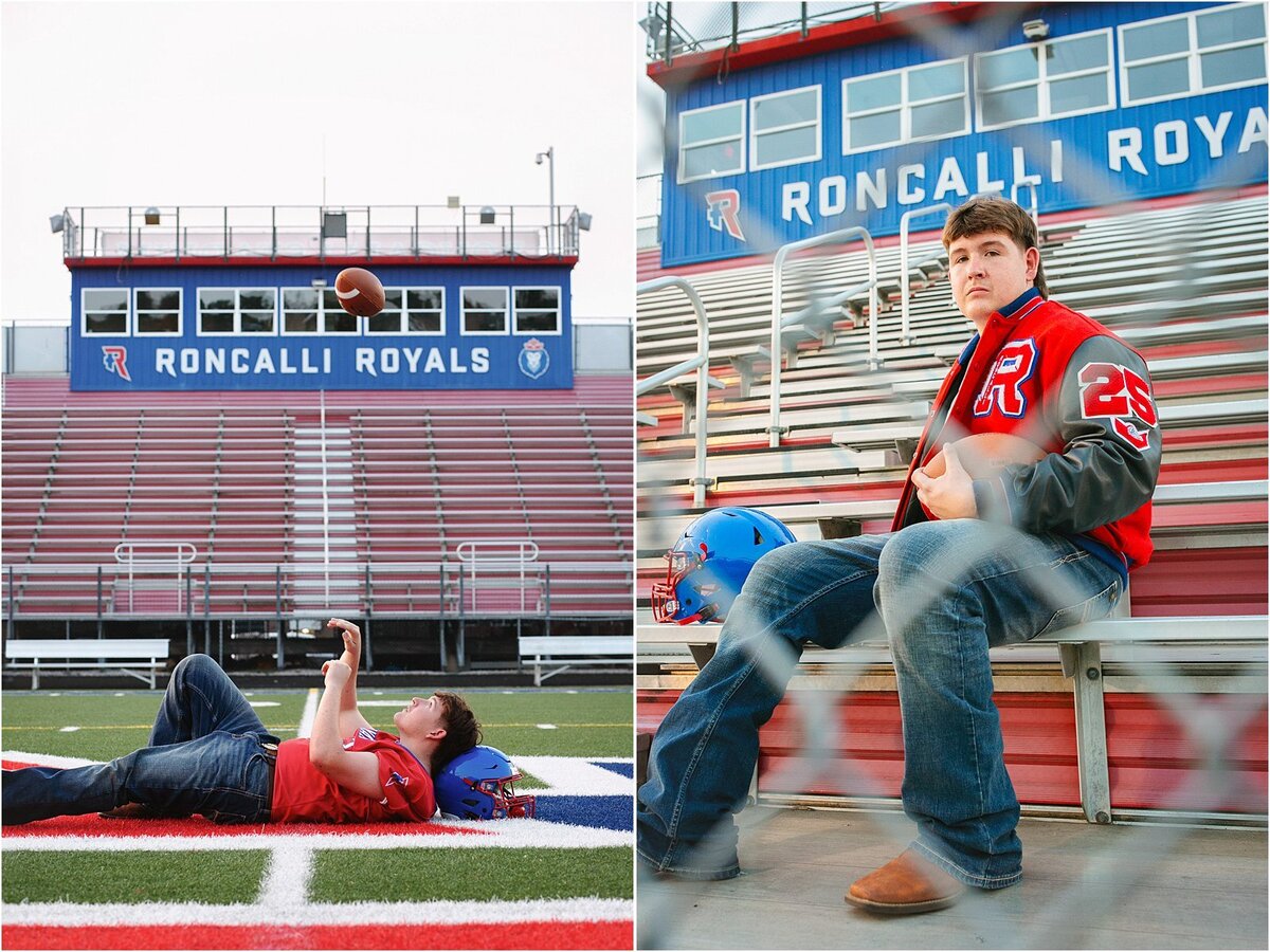 A-high-school-football-player-in-a-letterman-jacket-during-a-senior-photo-session-at-Roncalli-High-School-in-Indianapolis