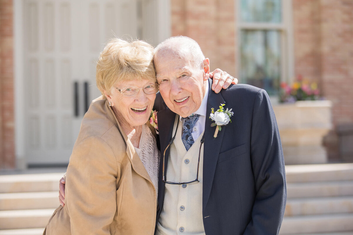 an old couple smiling