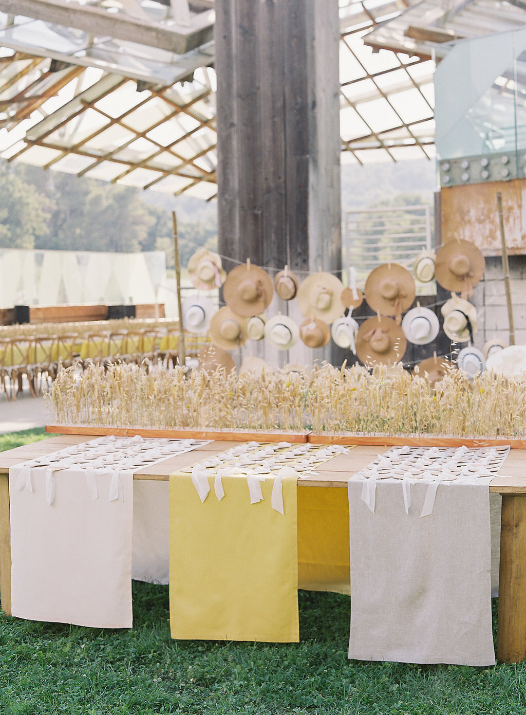 Pale lemon and soft cream themed tablescape