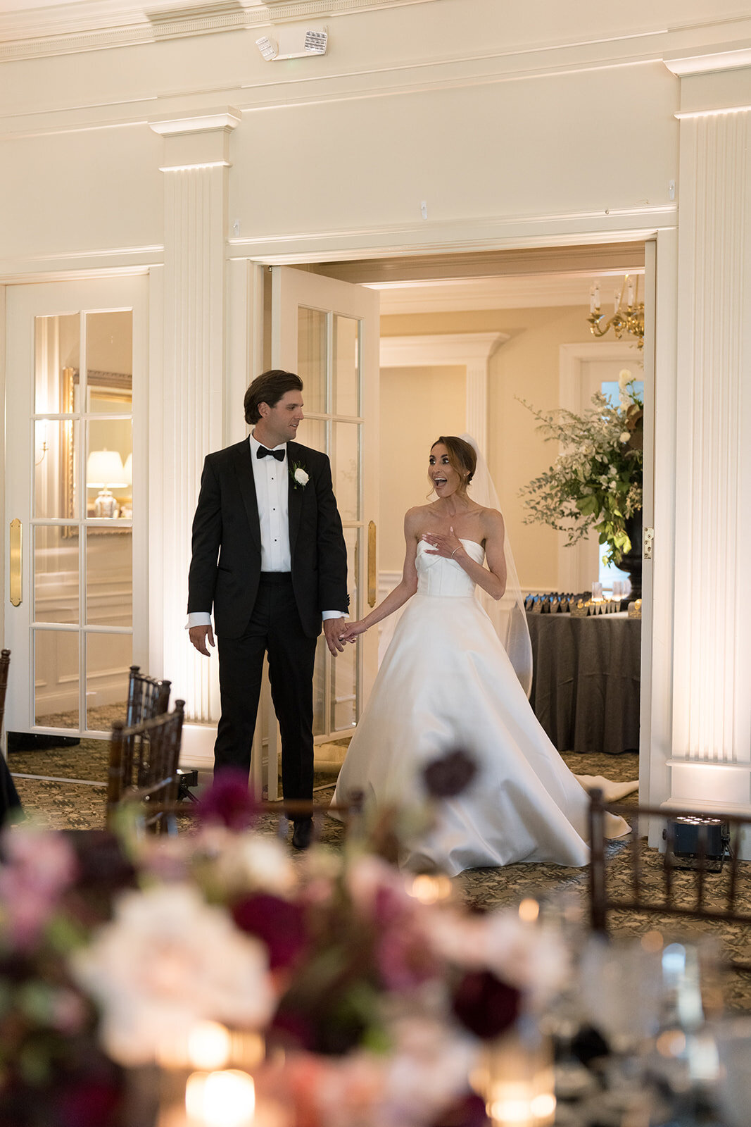 wedding-entrance-reaction-at-woodway-country-club-greenwich-ct.