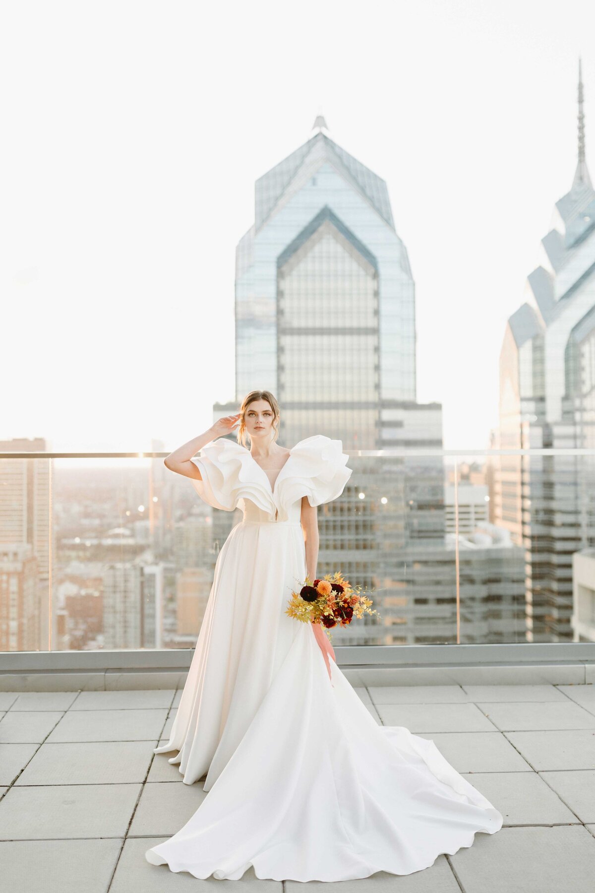 bride-on-rooftop-in-philadelphia
