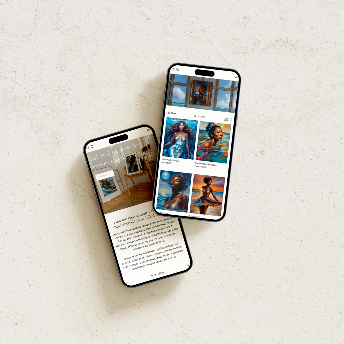 Ocean Website Mockup