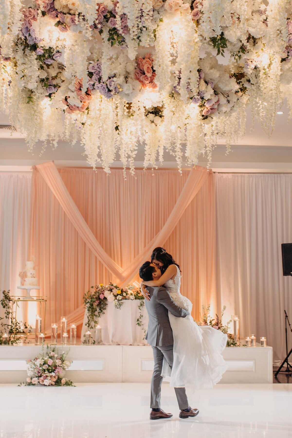 romantic bride and groom