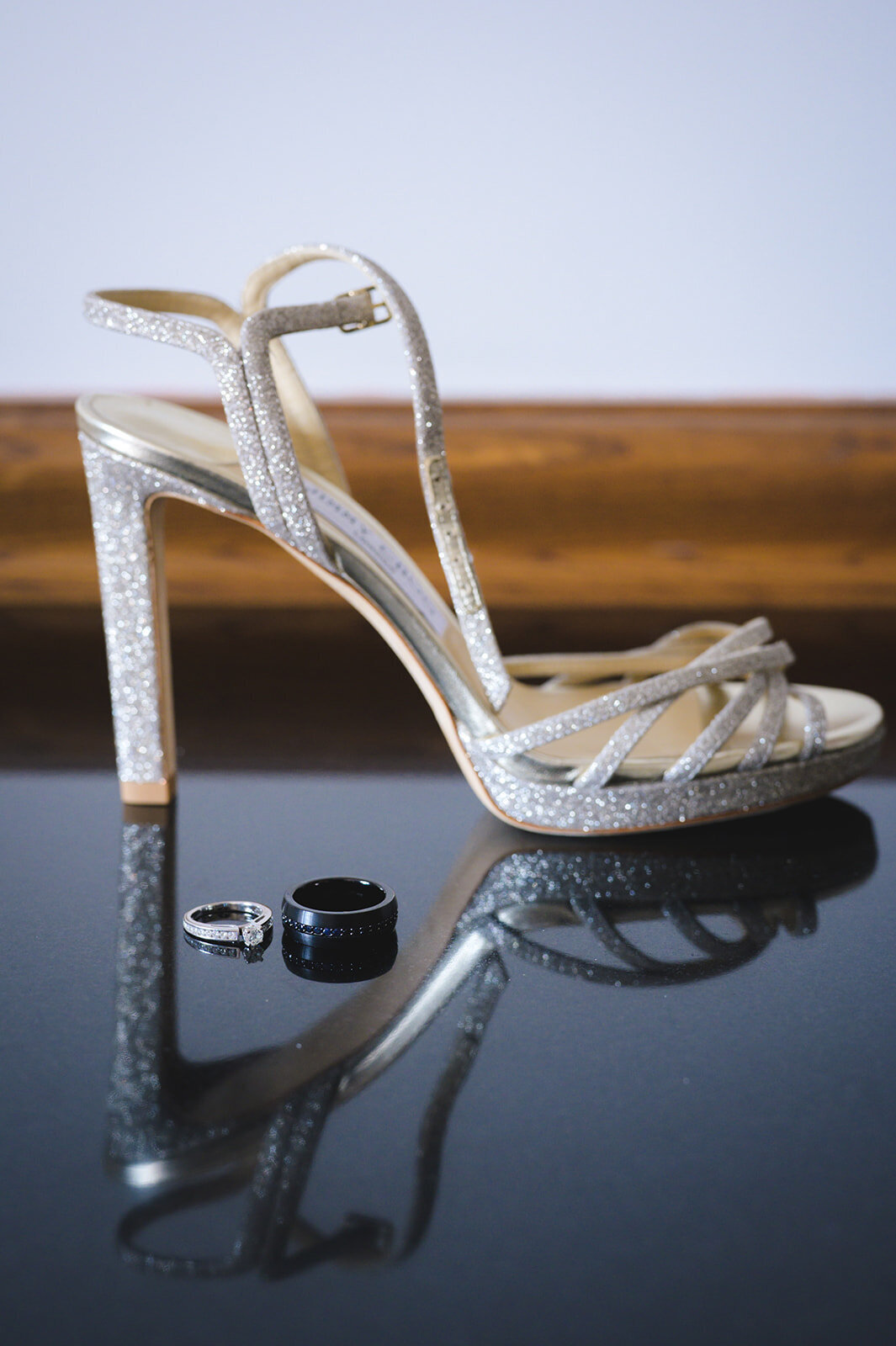 Wedding shoe and rings