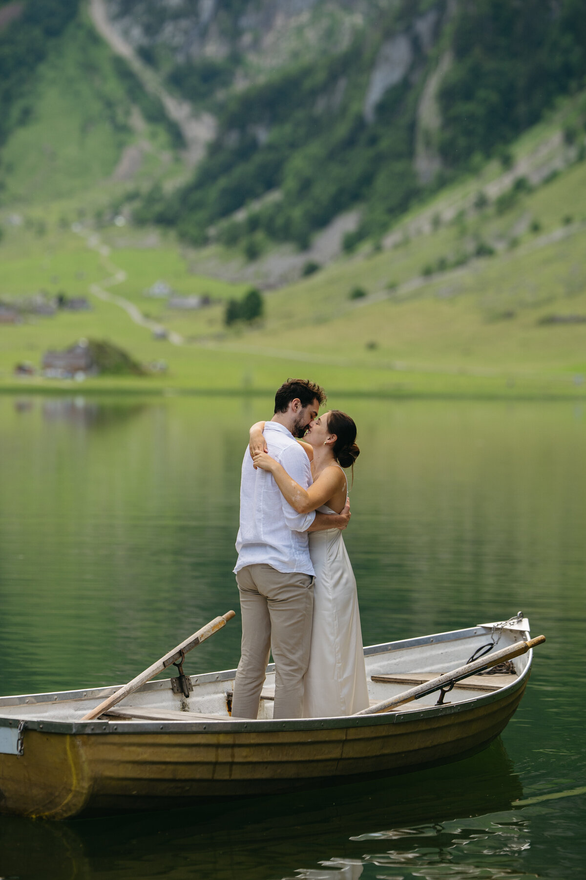 Switzerland lake elopement Seealpsee