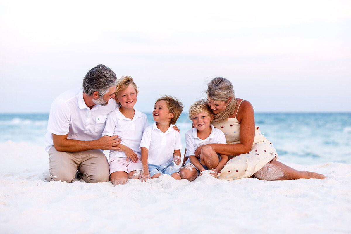 Family beach portrait in seagrove