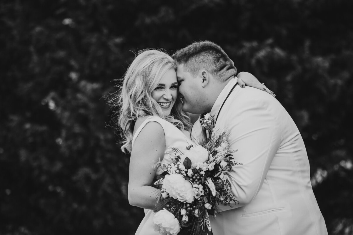 black and white bride and groom image