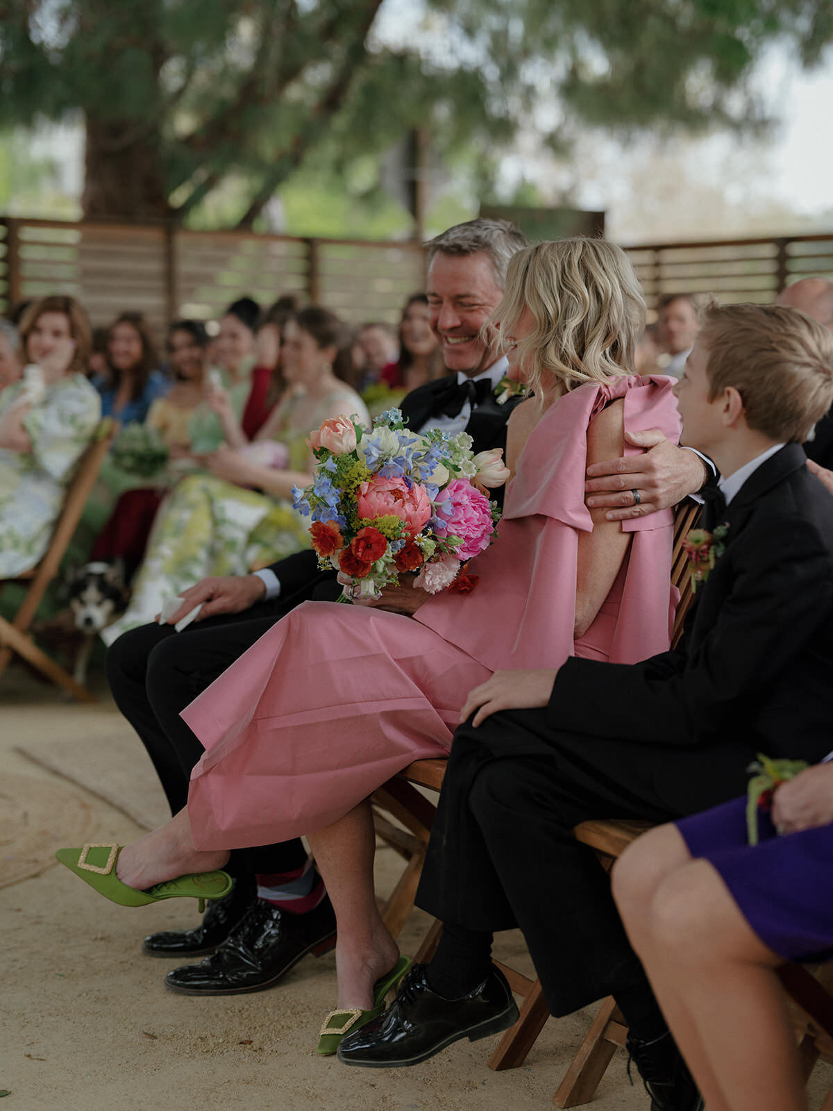 Retro motel chic wedding ceremony at Bodega Los Alamos - 72