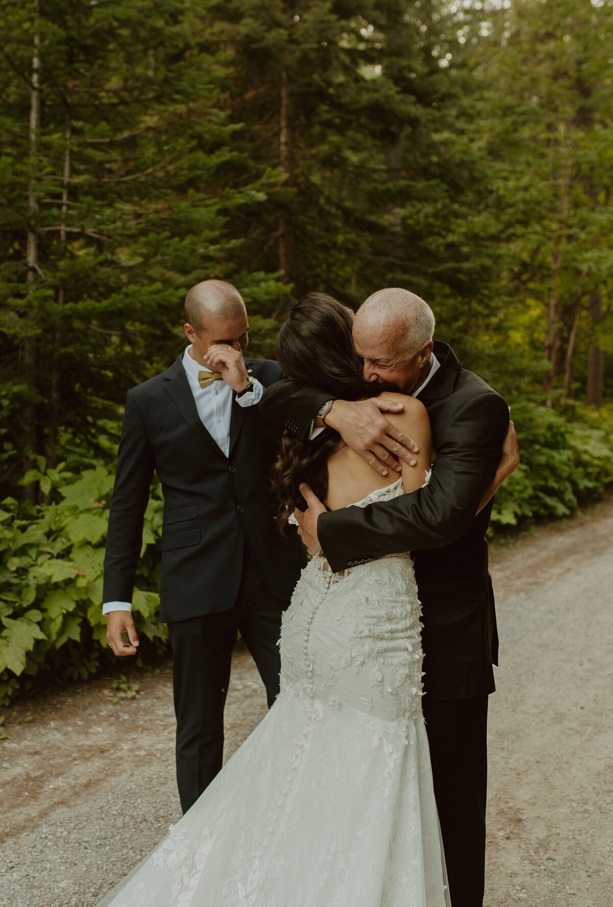 emotional father daughter first look at BC wedding