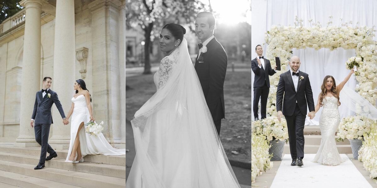 Bride and groom sharing a romantic moment at a luxury Philadelphia wedding