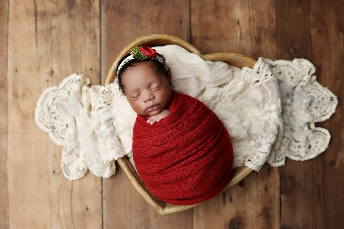 Newborn Red Swaddle Lace