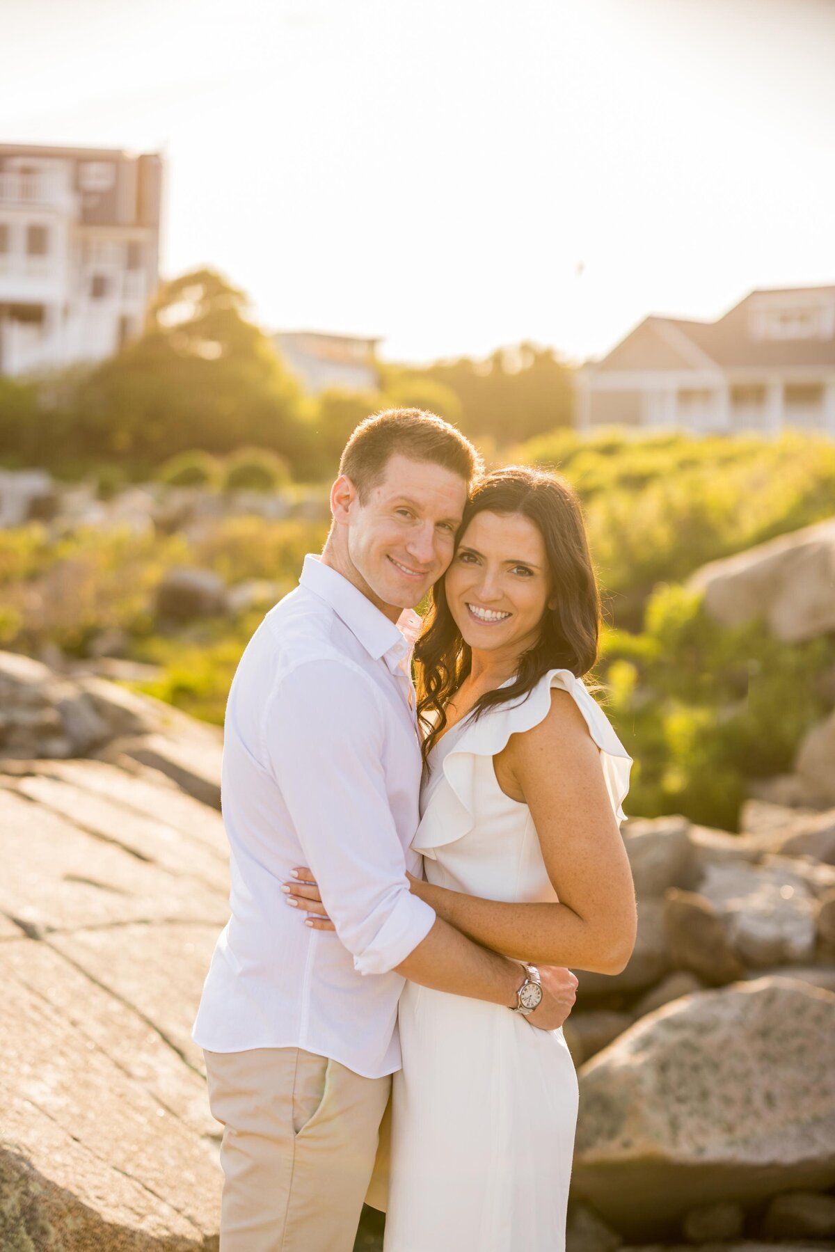 york maine engagement beach golden hour photo session