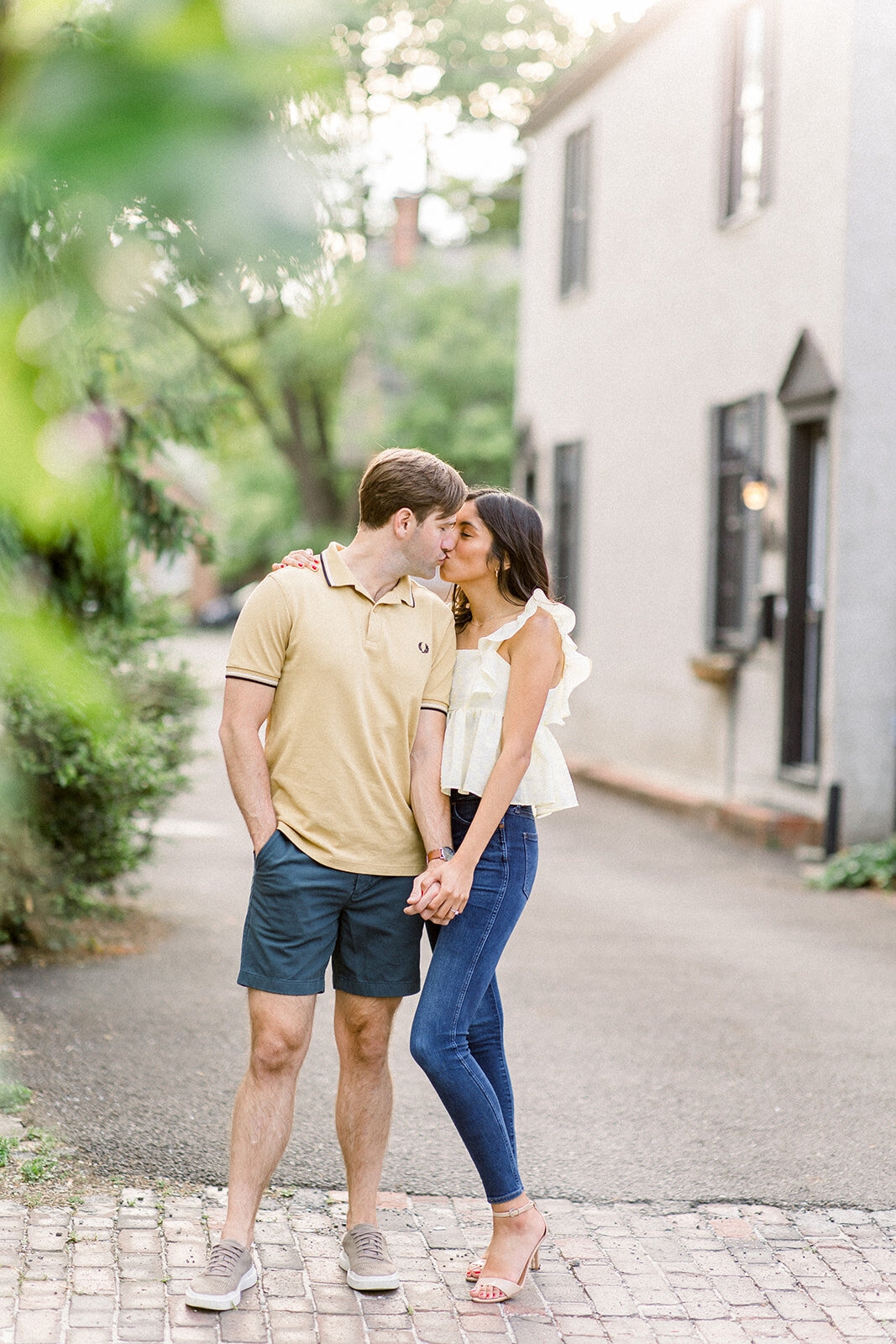 German village engagement session in columbus ohio