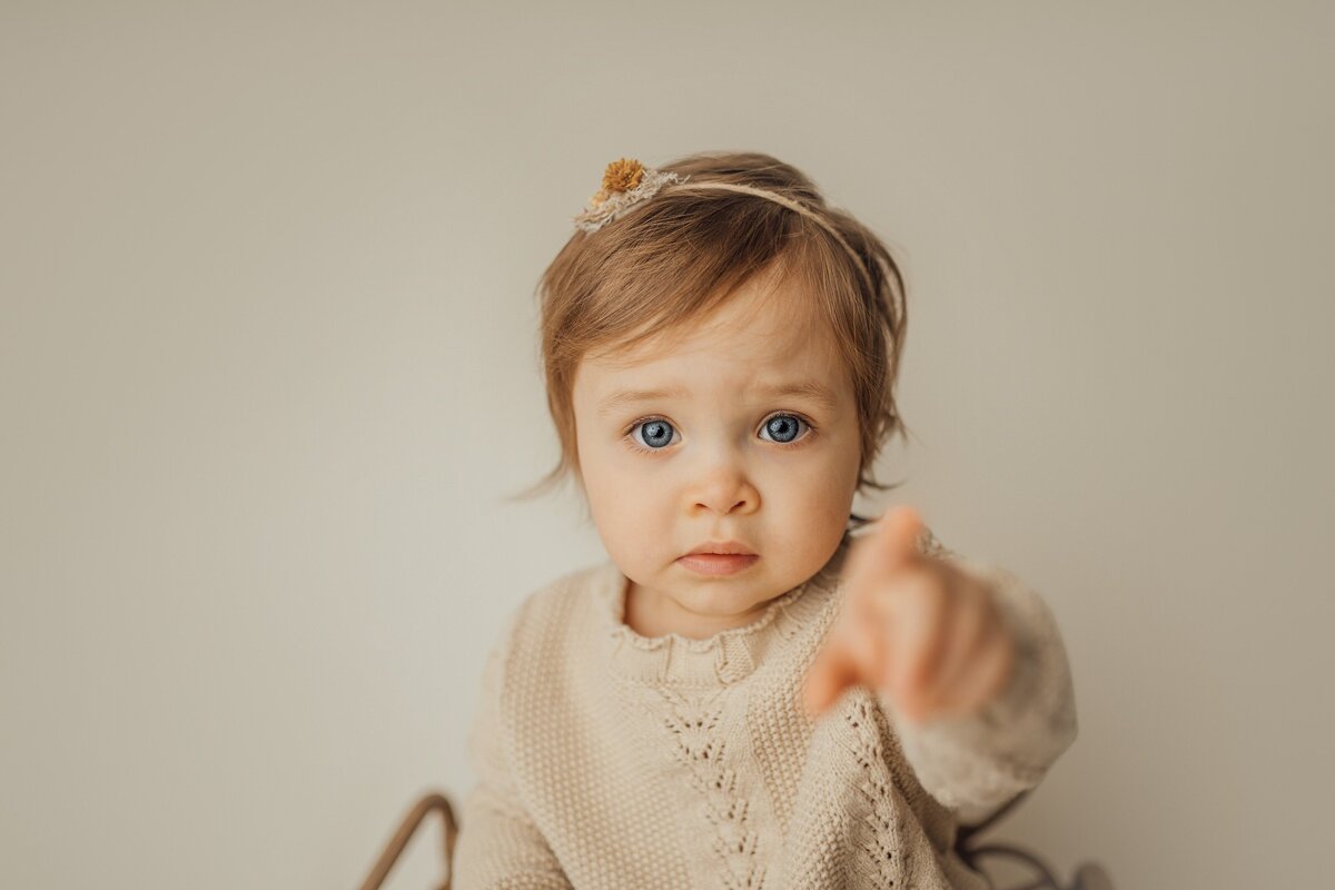 first birthday portraits at studio in tampa