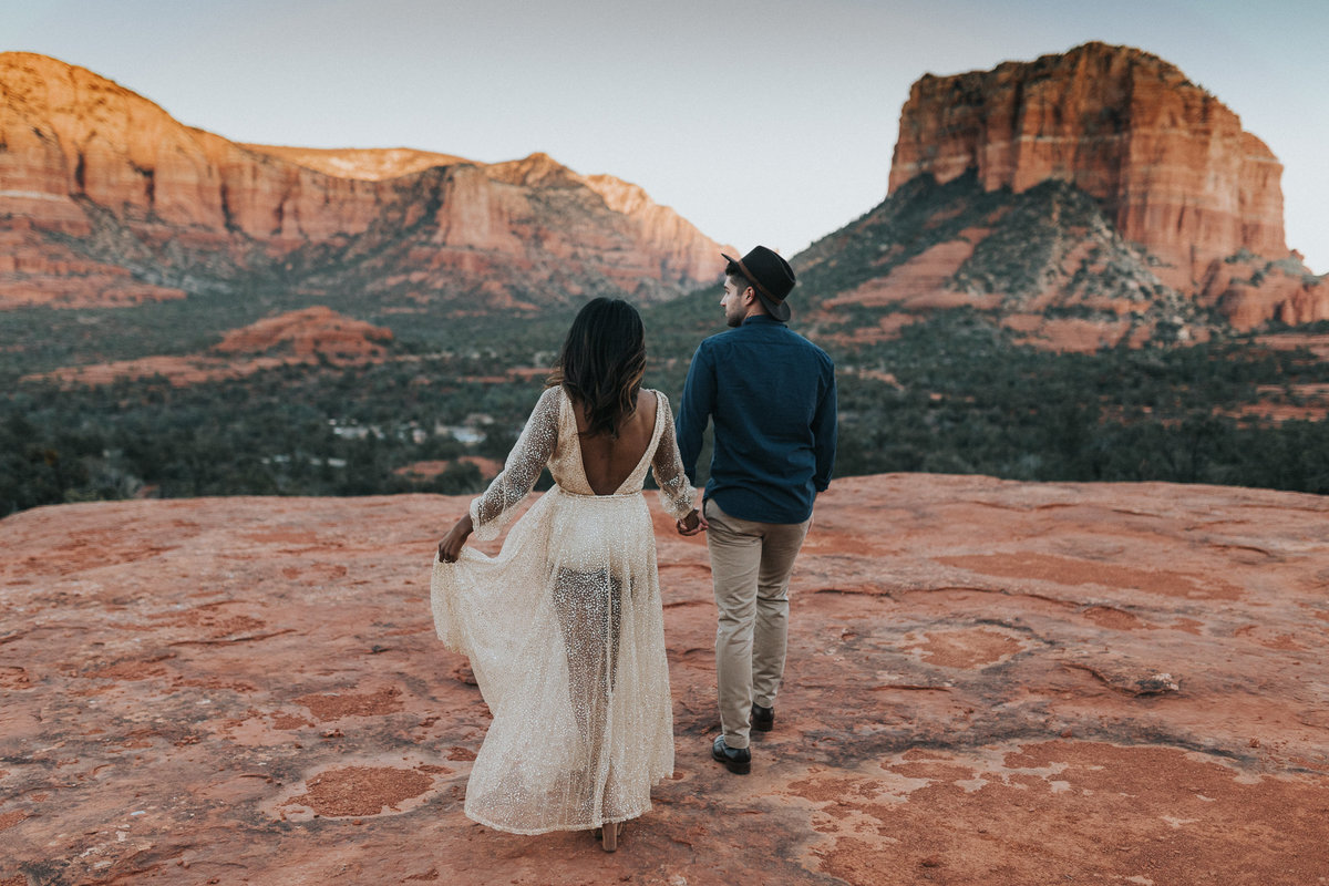 Bride and Groom portrait during their elopement in Sedona Arizona
