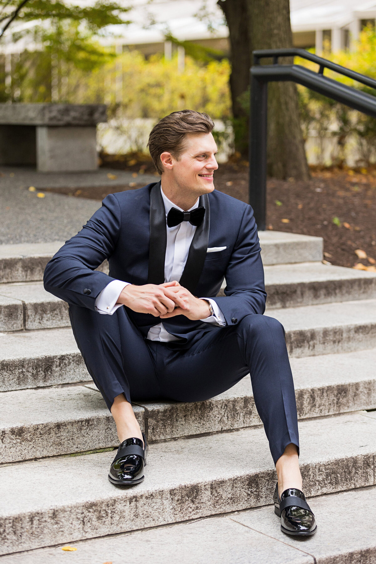 groom in custom tuxedo surmesur pittsburgh