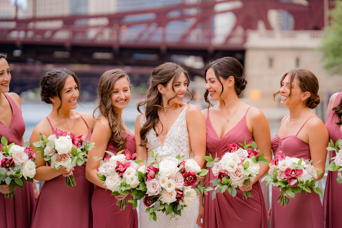 Bridal party on Lasalle street bridge