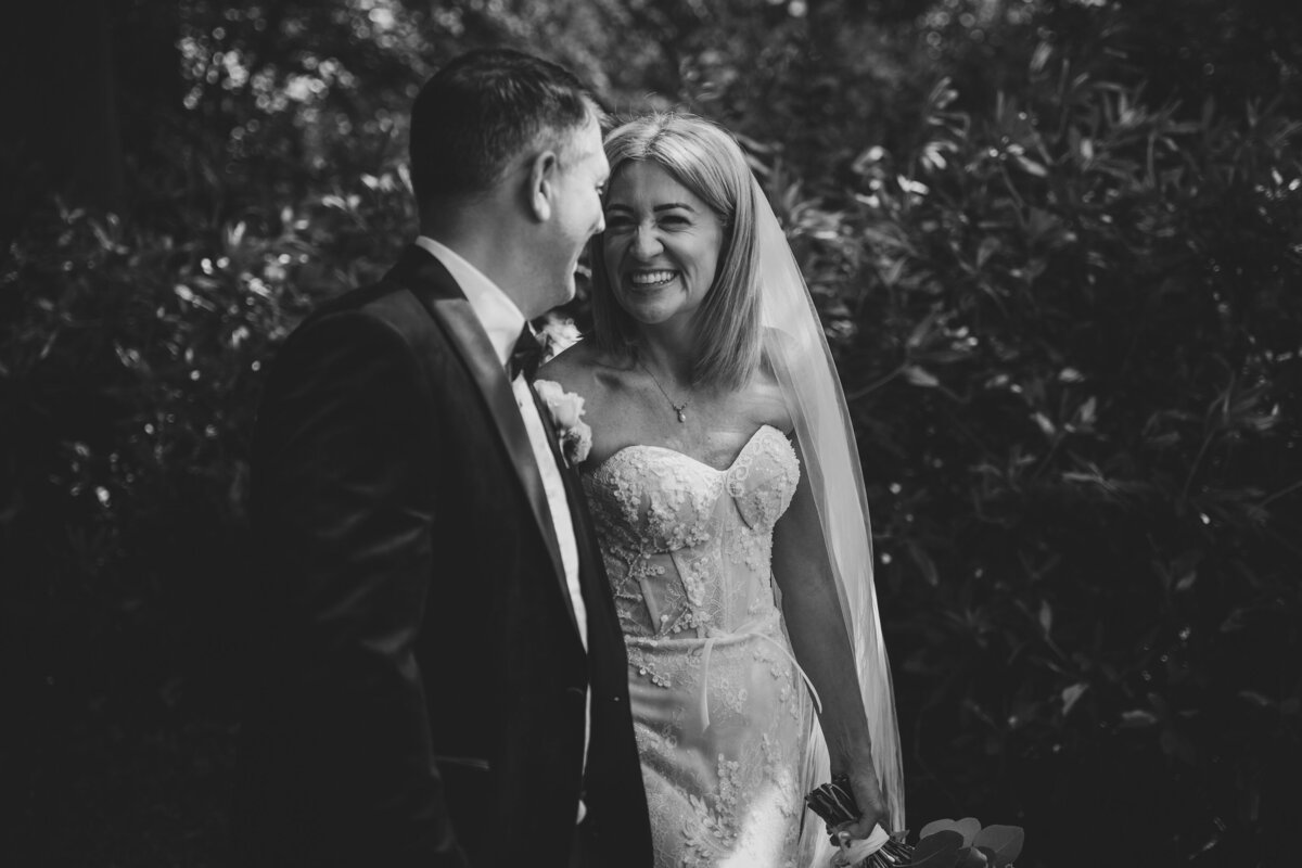 Black and white shot of Jill and Chris