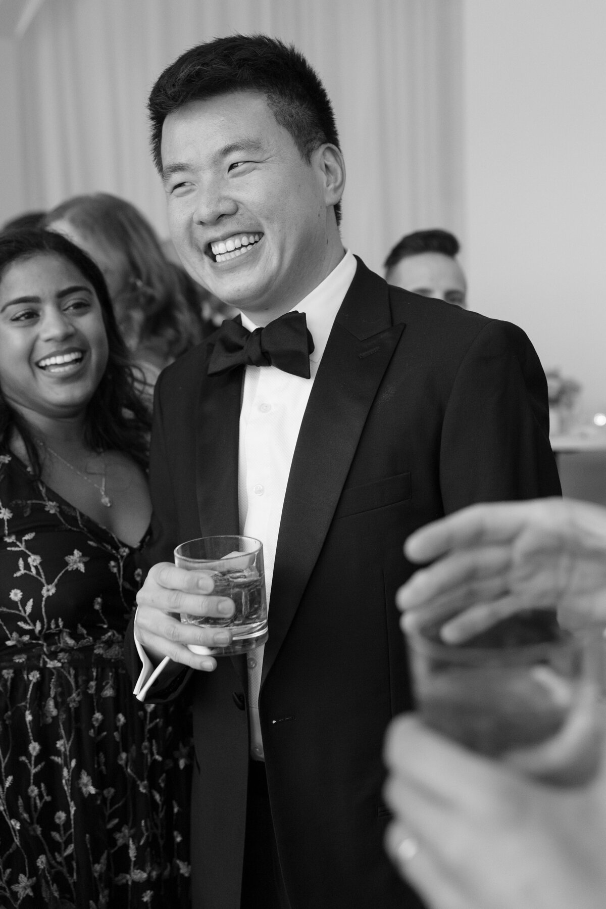 Guests mingle during cocktail hour at Belle Mer Newport.