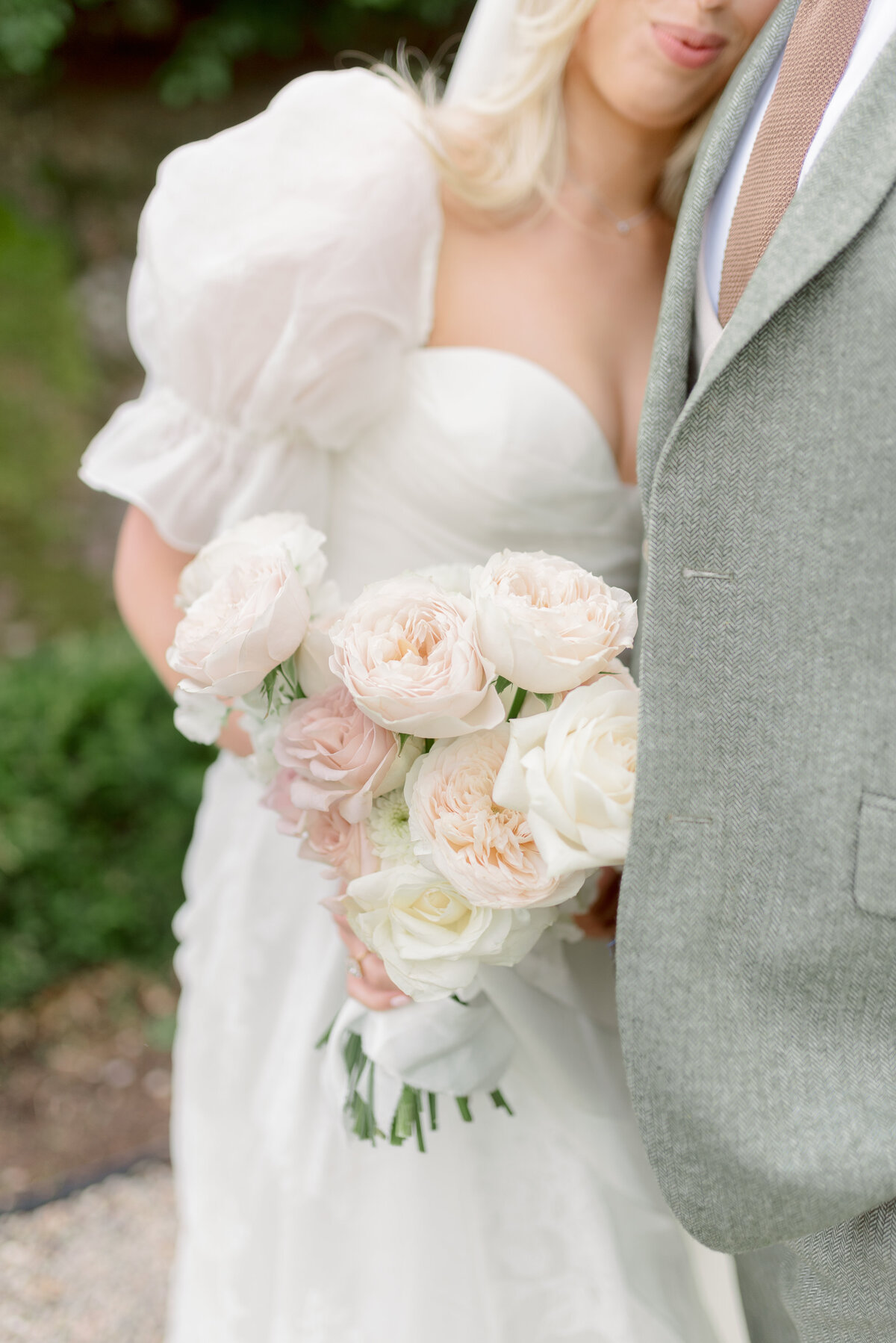 Peony wedding bouquet by Lavender and Rose Events, for Bride at Cromlix House, Scotland, photographed by fine art wedding photographer UK.