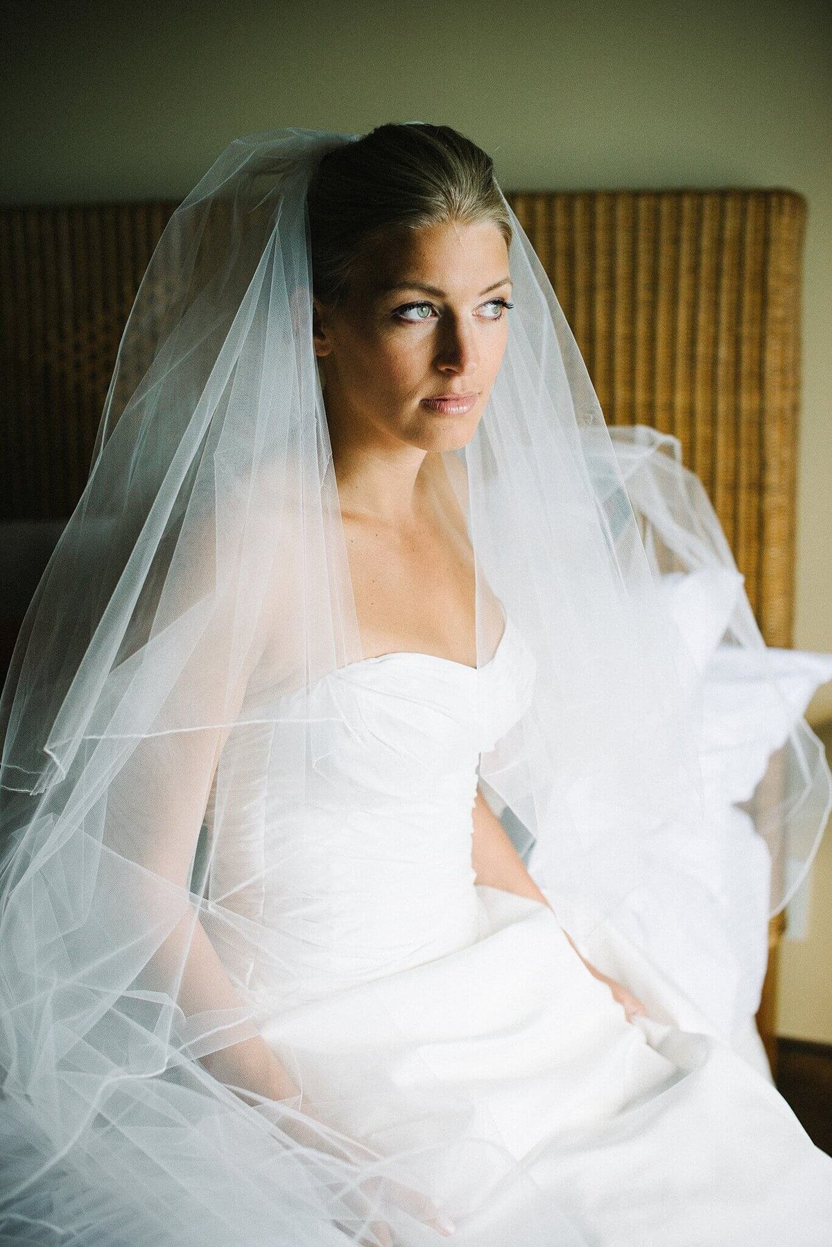 Bride getting ready waiting for ceremony at West Shore cafe in Lake tahoe