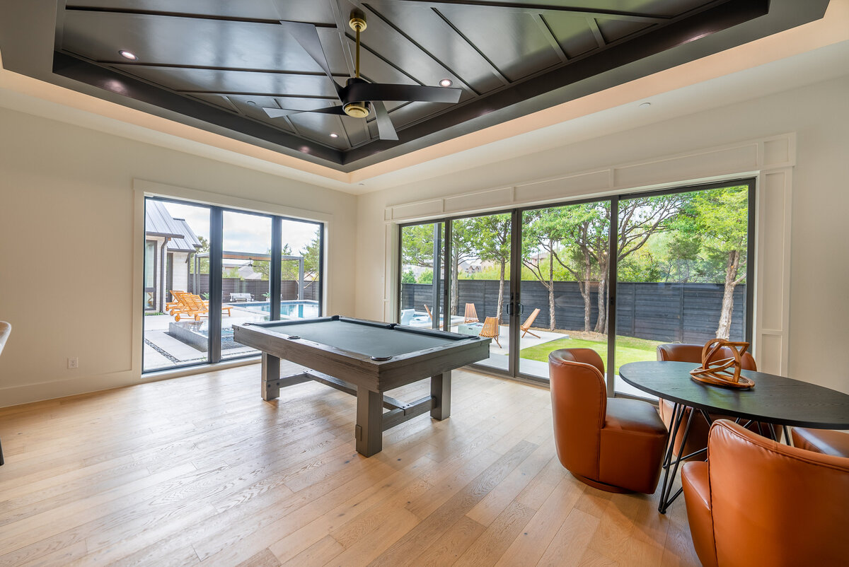 Game room in luxury Southlake home