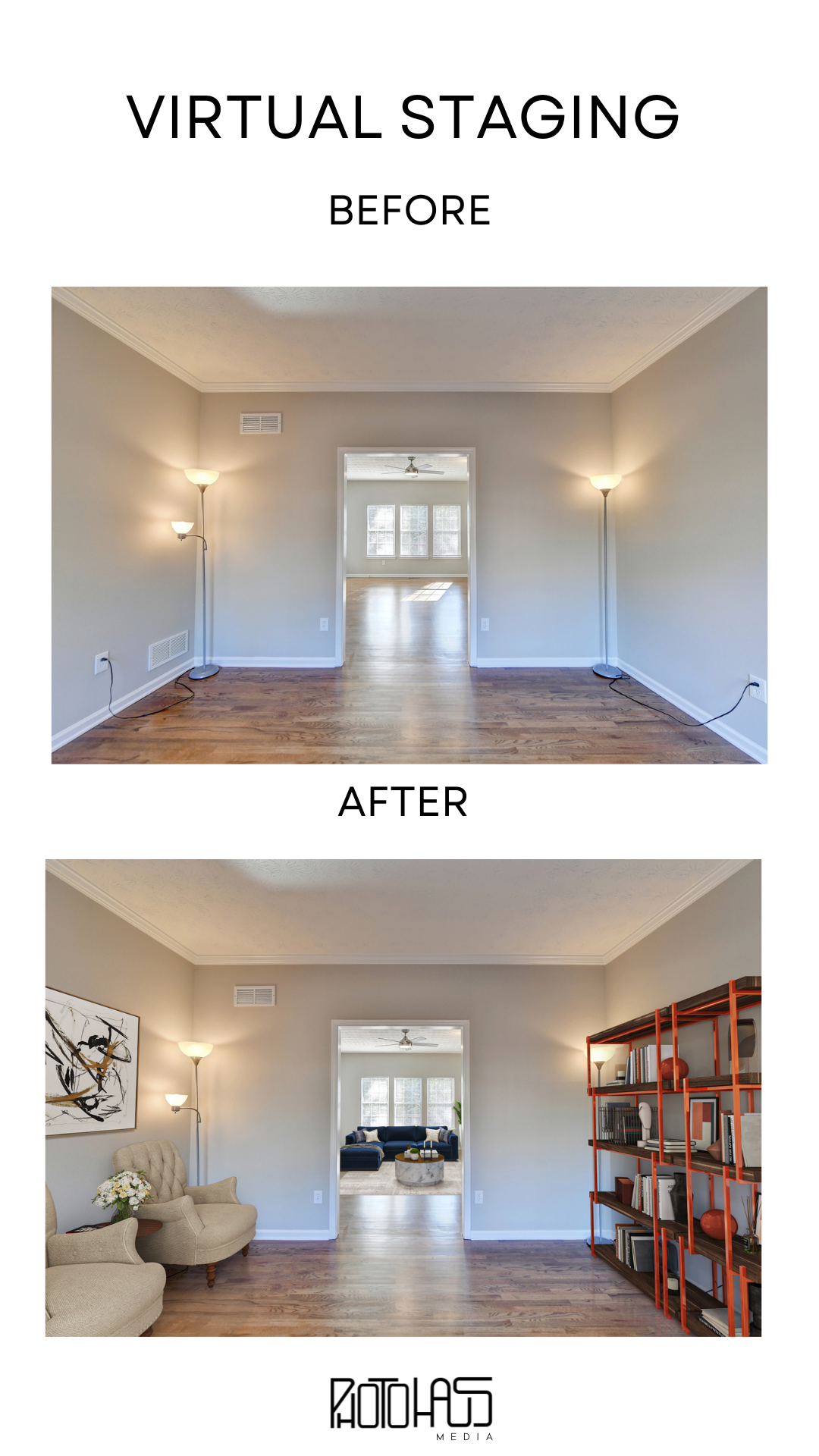 Virtual Staging Editing for Atlanta Realtors by Atlanta Georgia Real Estate Photography Company Photo Haus Media