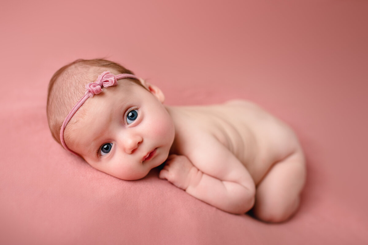 baby on pink